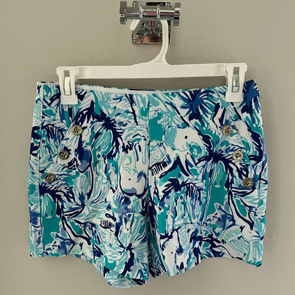 NWT Lilly Pulitzer Womens Marina Knit Shorts Tropical Turquoise Size 0
